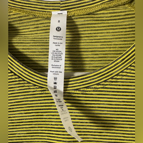 NWT lululemon Swiftly Tech Short Sleeve 2.0 Striped Green Size 8 - Picture 2 of 6